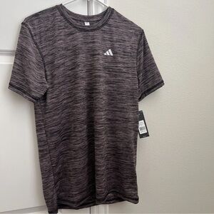 Adidas Black and Gray Performance Tee Short Sleeve